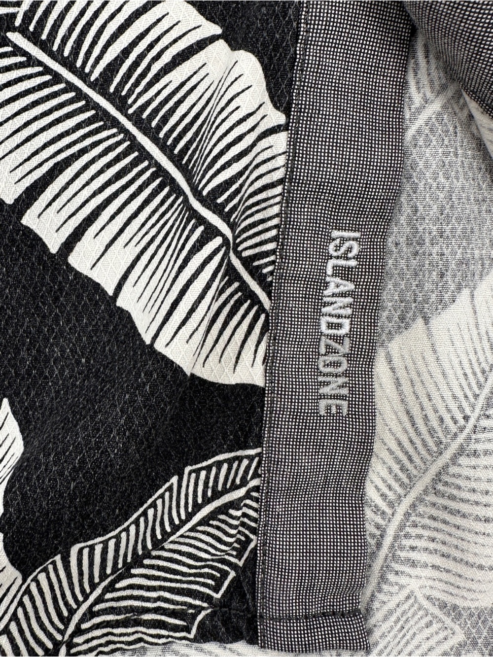 Tommy Bahama Silk Blend Camp Shirt XLT Charcoal Gray Tropical Banana Leaf Shirt - Picture 6 of 7